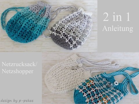 IsiBag  Häkelanleitung für ein Einkaufsnetz Netzrucksack umweltfreundlich