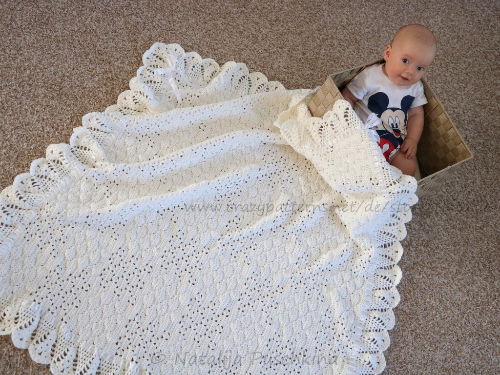 Weiche und kuschelige Decke - Häkelanleitung mit Häkelschrift