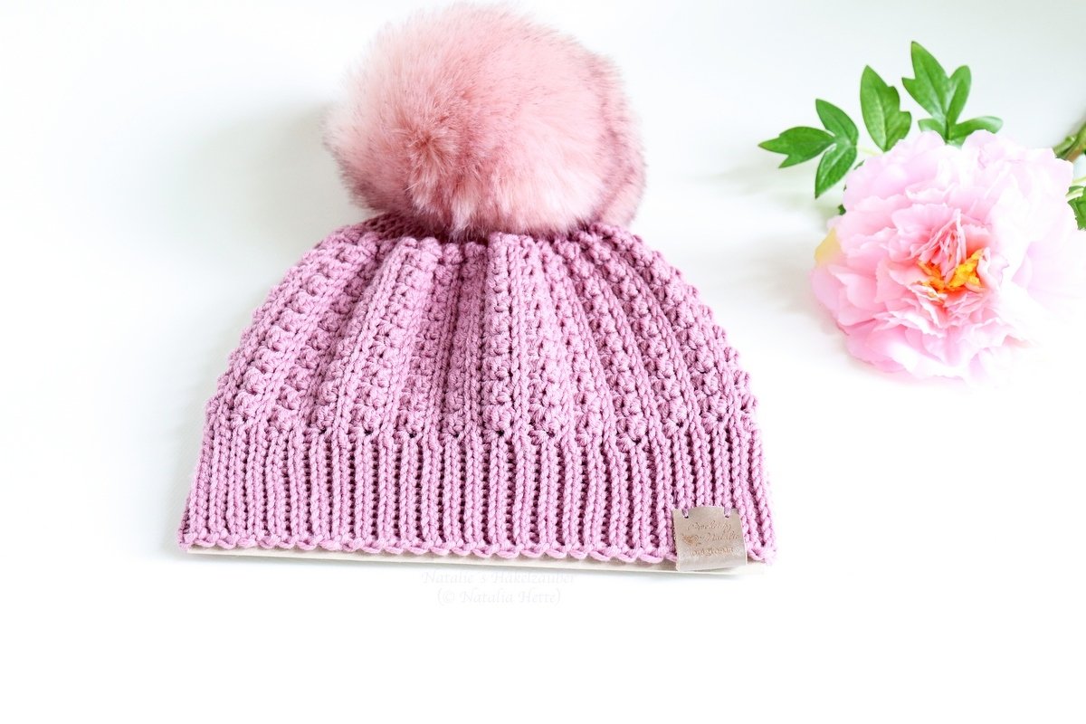 Warm beanie "Chic" (all sizes, relief pattern, 2 var.) - Image 2