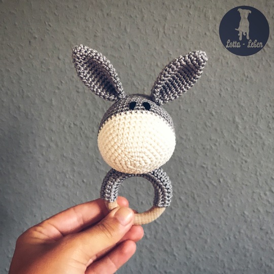English Pattern for the Wooden Teething Ring Dog & Donkey
