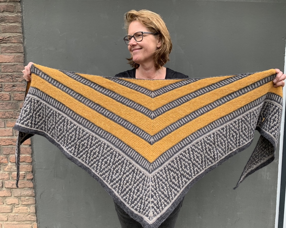 Dreieckstuch mit Muster, Strickanleitung