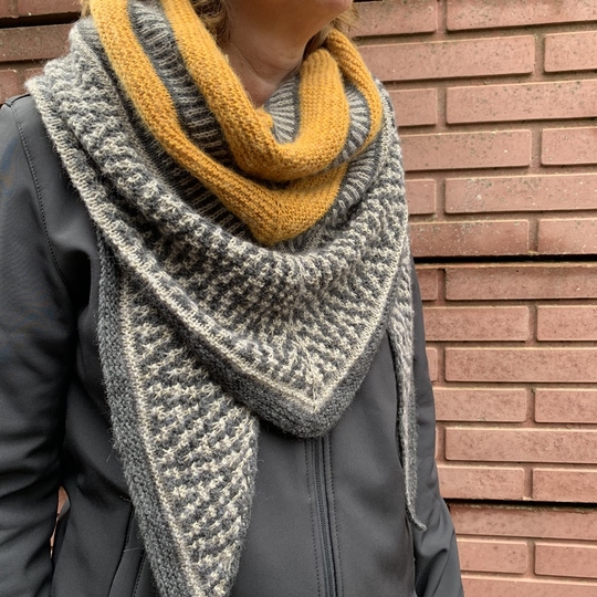 Dreieckstuch mit Muster, Strickanleitung