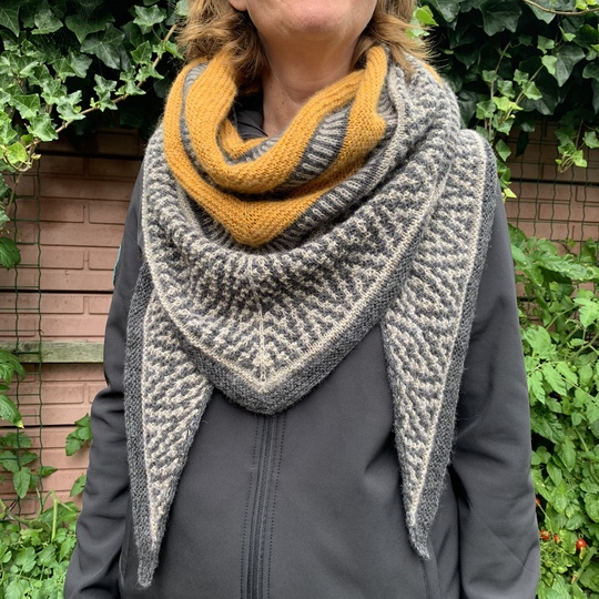 Dreieckstuch mit Muster, Strickanleitung