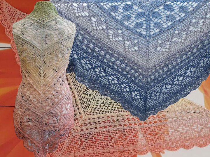 Häkelanleitung Tuch Pastelltraum