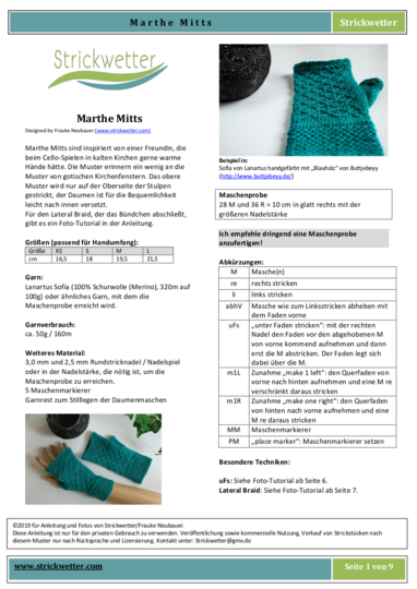 Fingerless Mitts: Marthe Mitts