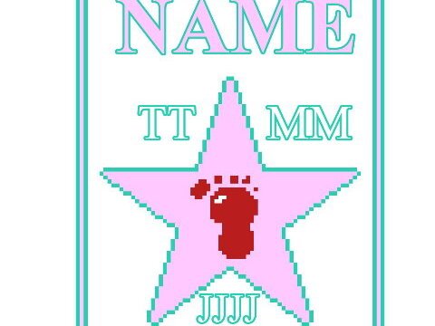 Häkelmuster * STAR of FAME - girl - mit NAME & Datum personalisiert * Grafik für Fm Decke