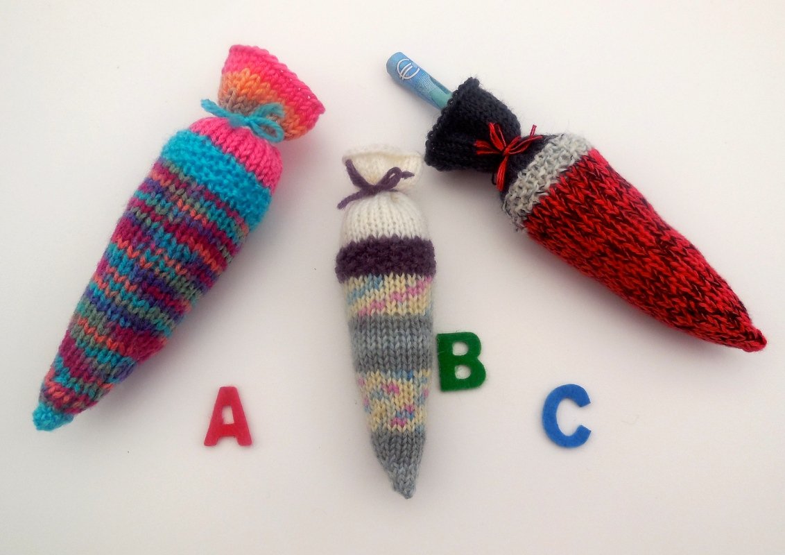 Mini Schultüte - Zuckertüte - Strickanleitung