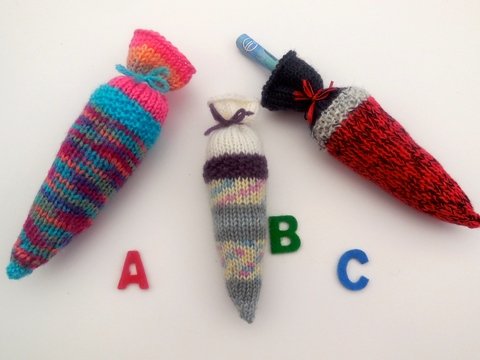 Mini Schultüte - Zuckertüte - Strickanleitung
