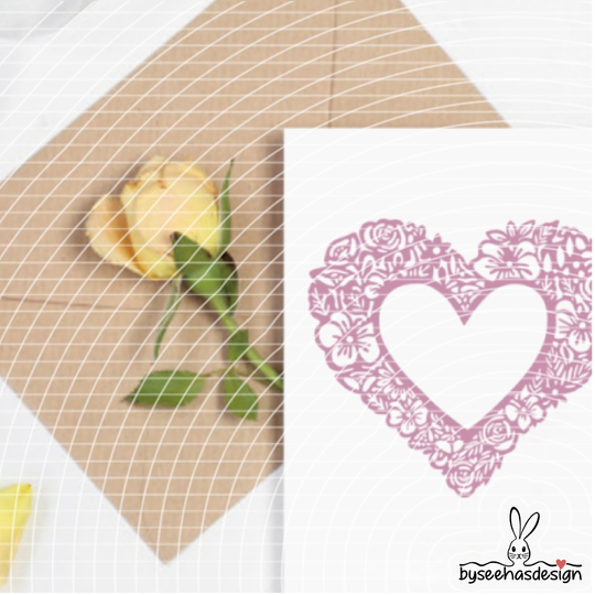 Blumenherz Rahmen Plotterdatei SVG DXF