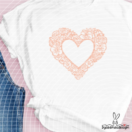 Blumenherz Rahmen Plotterdatei SVG DXF