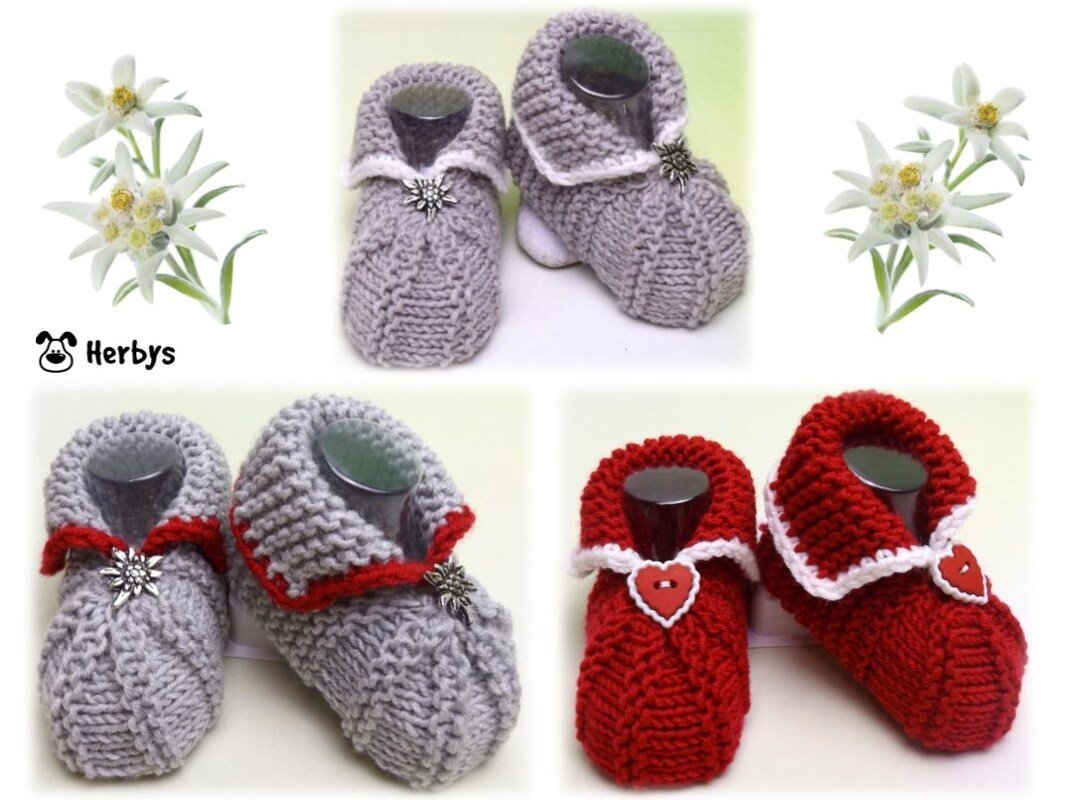 Strickanleitung Babyschuhe "Tracht"