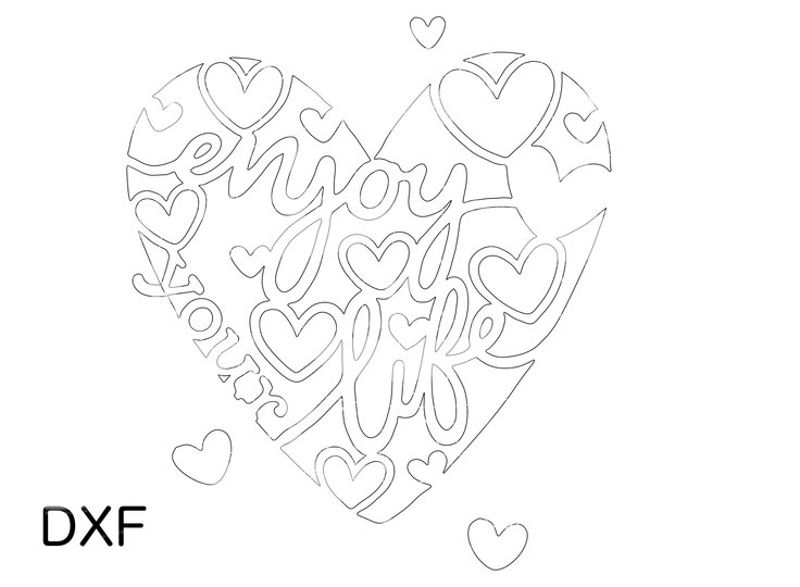 Herz Enjoy your Life Plotterdatei SVG DXF