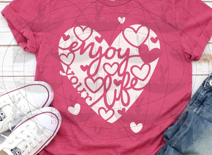Herz Enjoy your Life Plotterdatei SVG DXF