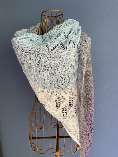 Strickanleitung - Bobbel-Dreieckstuch mit Farbverlauf "Sommer am Meer"