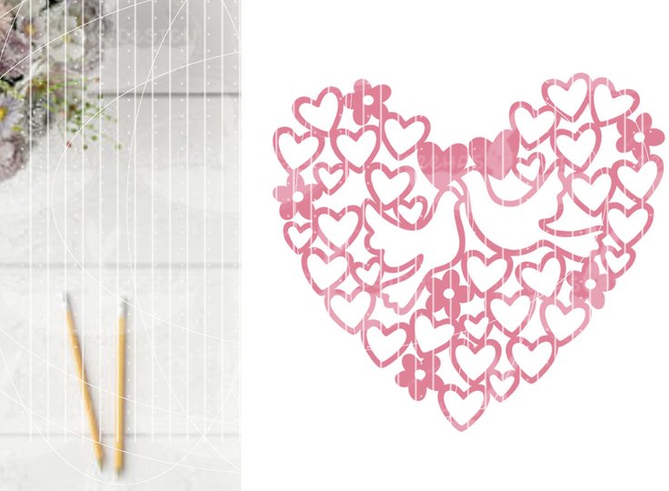 Herz mit Tauben Plotterdatei SVG DXF