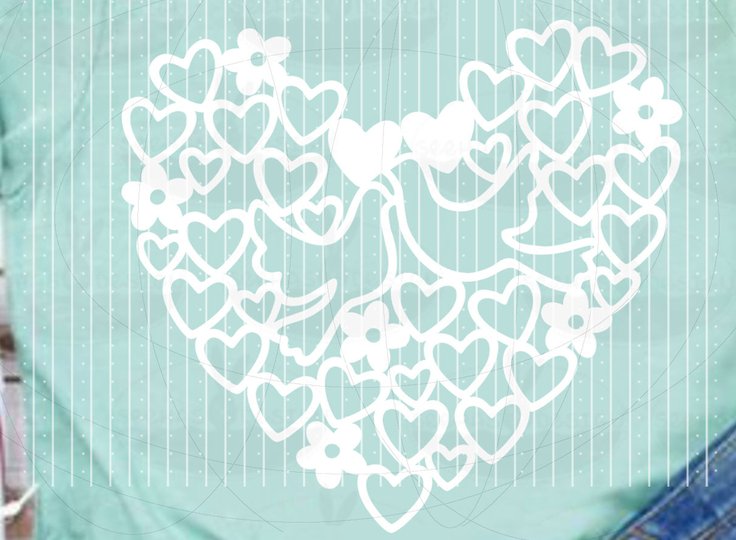 Herz mit Tauben Plotterdatei SVG DXF