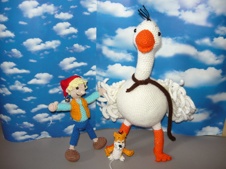 Häkelanleitung Nils Holgersson, Krümel und Martin