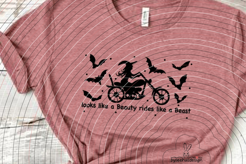 Hexe auf Motorrad Plotterdatei  SVG DXF