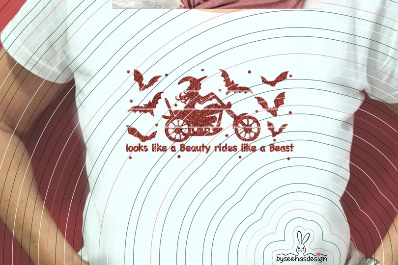 Hexe auf Motorrad Plotterdatei  SVG DXF