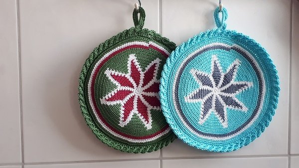 Topflappen "Lone Star" mit Tapestry gehäkelt