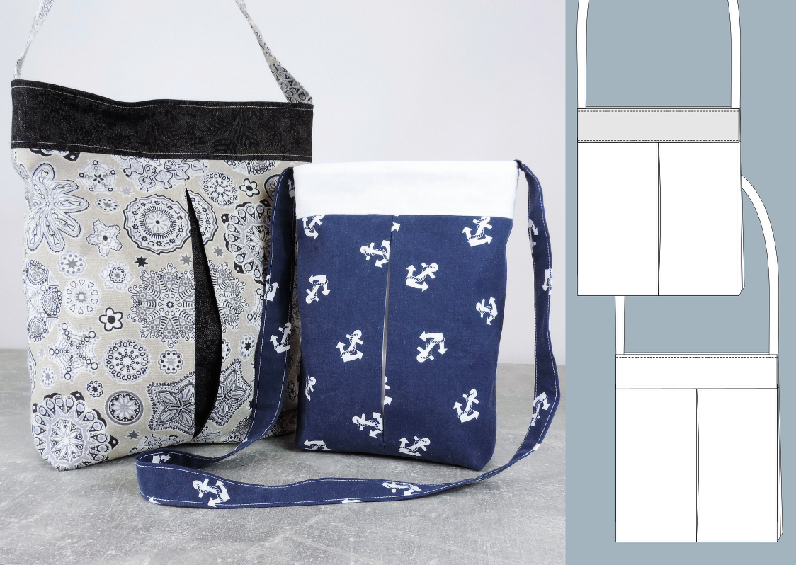 Lizzy – Tasche mit farbiger Blende, Kellerfalte &amp; Reißverschluss + Video