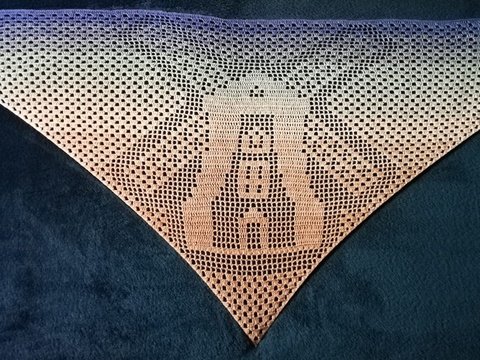 Motivtuch "Windmühle", Dreieckstuch, Häkelanleitung