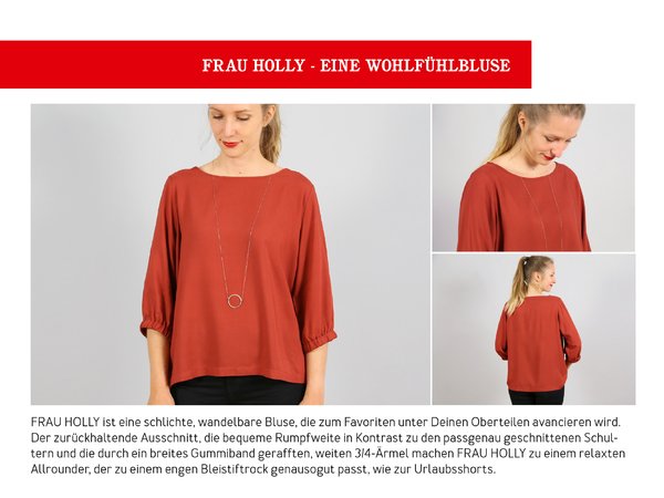 FRAU HOLLY • weite Bluse mit gerafftem Ärmelsaum, e-book
