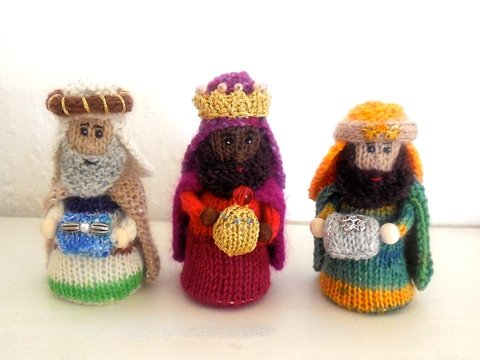 Strickanleitung - Krippenfiguren - Heilige 3 Könige -