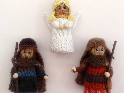 Strickanleitung - Krippenfiguren - Hirten und Engel