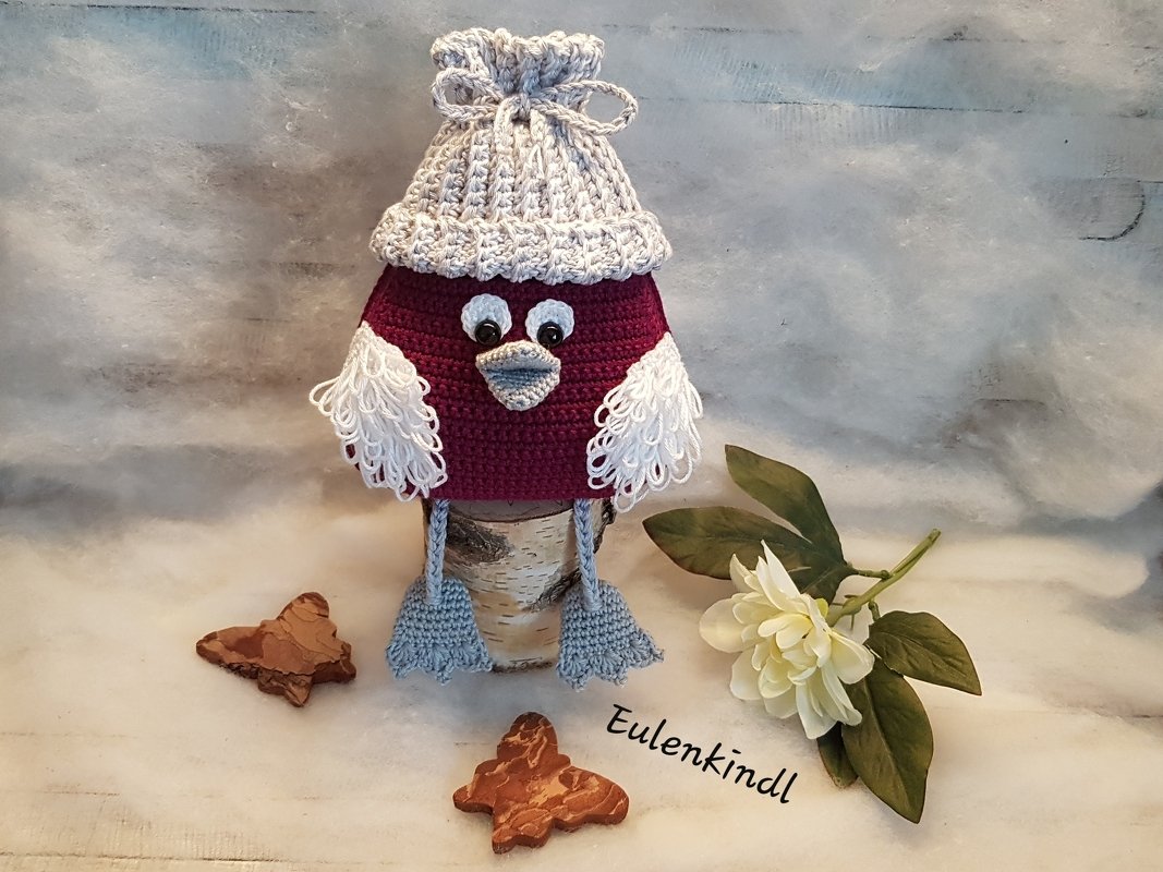 Häkelanleitung Wintervögelchen "Viola" (Kantenhocker) - Bild 2