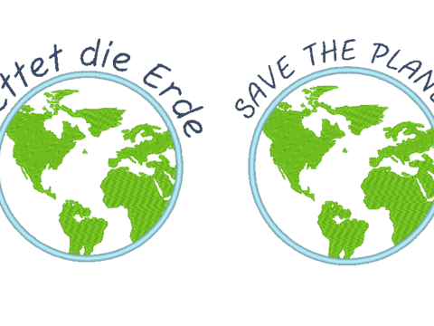 Rettet die Erde Stickdatei