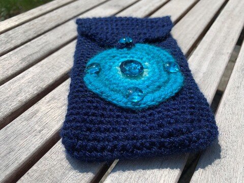 Häkelanleitung - Handytasche Hülle "Mandala Türkis"
