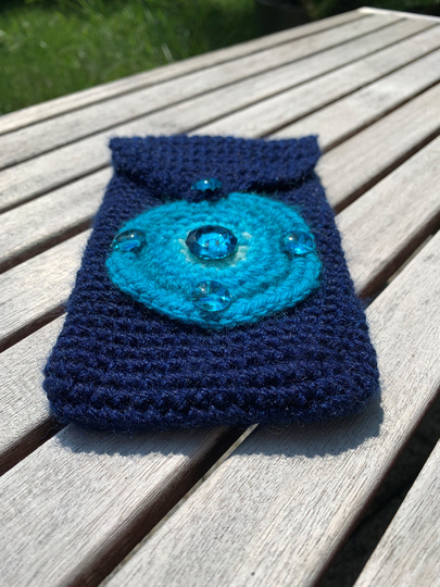 Häkelanleitung - Handytasche Hülle "Mandala Türkis"