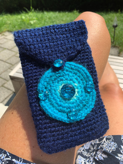 Häkelanleitung - Handytasche Hülle "Mandala Türkis"