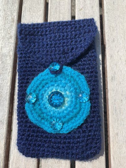 Häkelanleitung - Handytasche Hülle "Mandala Türkis"