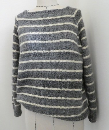 Greystone Womens Sweater, Raglan bottom up with stripes