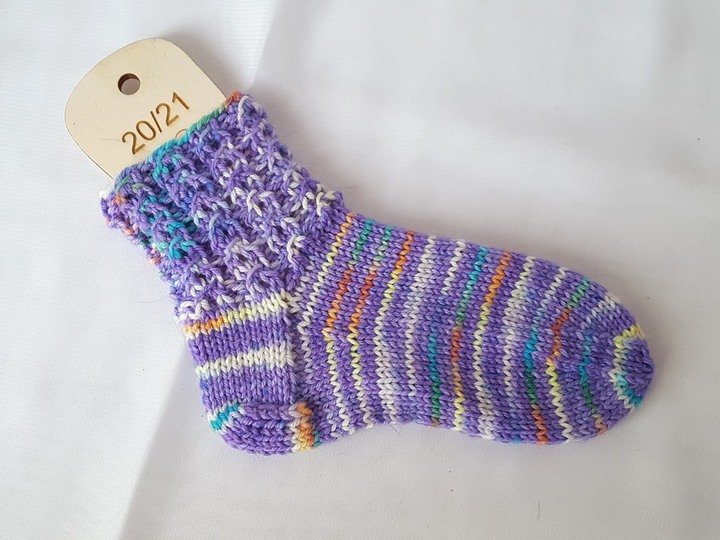 Strickanleitung Babysocken, Baby-Söckchen, Gr. 20 - 21, Sohlenlänge ca. 13 cm