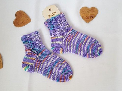 Strickanleitung Babysocken, Baby-Söckchen, Gr. 20 - 21, Sohlenlänge ca. 13 cm