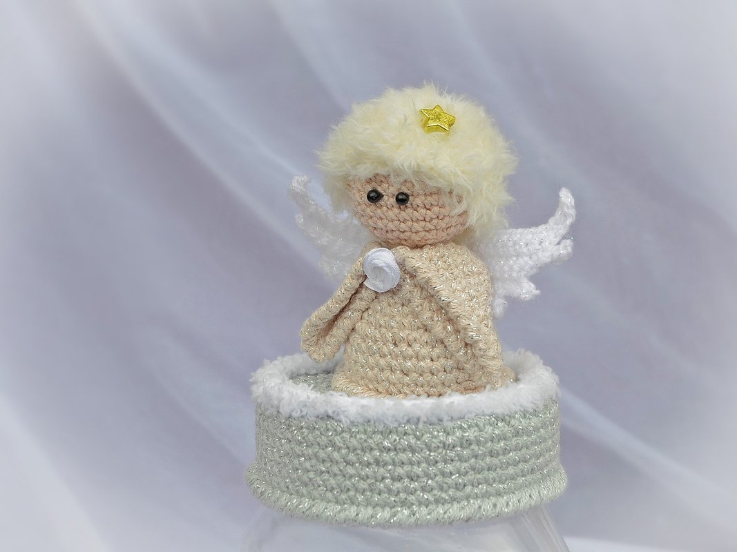 Windlicht oder Bonbonglasbezug Engel Schutzengel Andenken Verstorbene Trauer - Bild 3