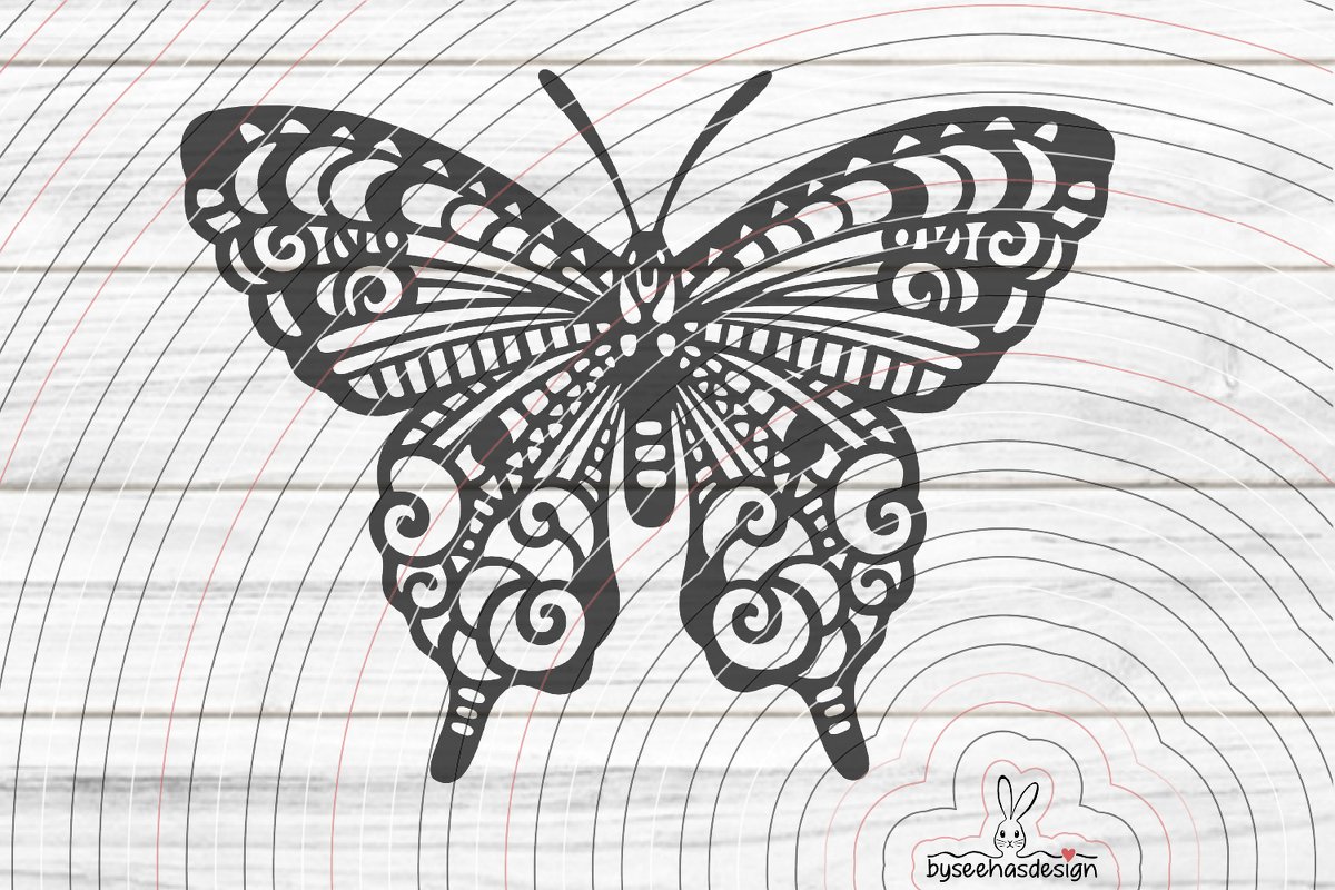 Schmetterling Muster Plotterdatei SVG DXF - Bild 2