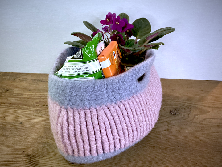 Filzkörbchen Cassie, Häkelanleitung