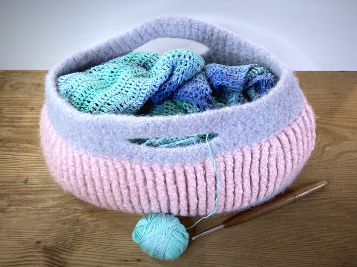 Filzkörbchen Cassie, Häkelanleitung