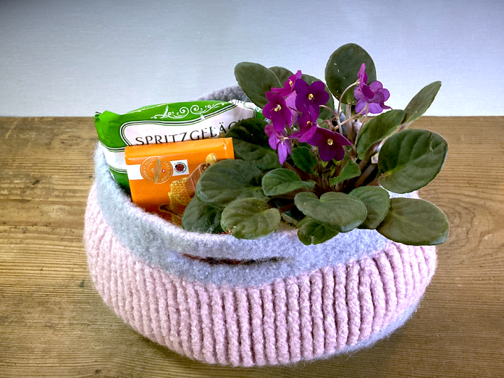 Filzkörbchen Cassie, Häkelanleitung