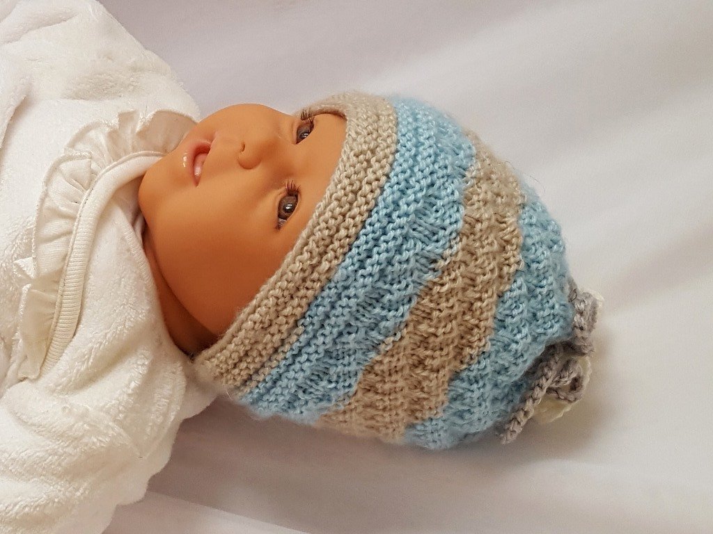 Strickanleitung Babymütze, Baby-Mütze, ca. 3 - 8 Monate