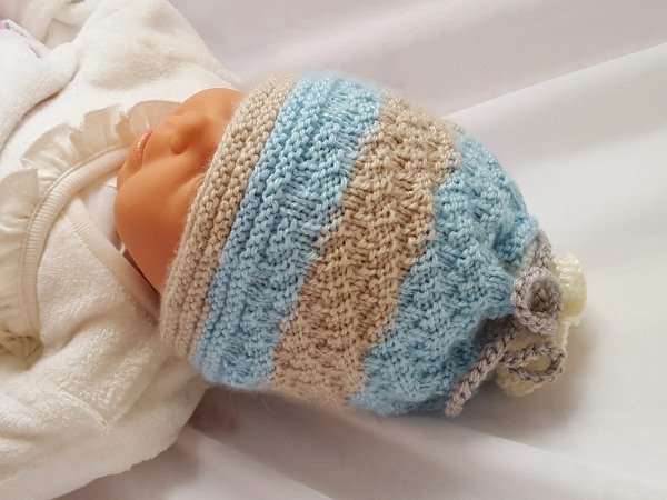 Strickanleitung Babymütze, Baby-Mütze, ca. 3 - 8 Monate - Bild 4