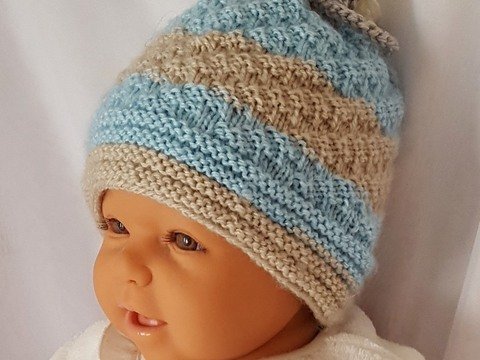 Strickanleitung Babymütze, Baby-Mütze, ca. 3 - 8 Monate