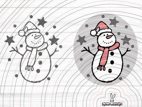Schneemann Plotterdatei SVG DXF