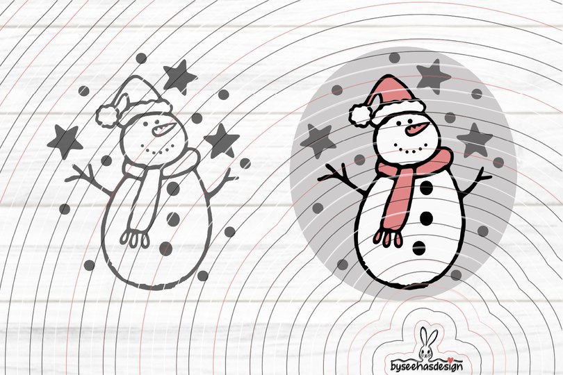 Schneemann Plotterdatei SVG DXF