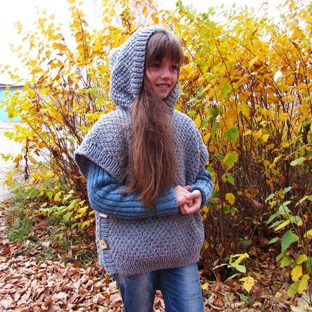 Knitted poncho hood pattern