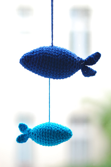 Häkelanleitung - Mobile Fische